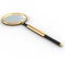 Beautiful gold magnifying glass on a white background