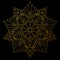 Beautiful gold mandala on black background. Vector Soviet-style design