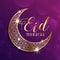 Beautiful gold moon eid mubarak festival greeting background