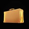 Beautiful golden briefcase representing business on black background