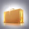 Beautiful golden briefcase representing business on gray background