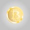 Beautiful golden expensive shiny coin cryptocurrency bitcoin technology blockchain graph isolated on white background