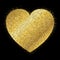 Beautiful golden heart with gold dust - vector