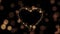 Beautiful Golden Heart made of Sparks in Looped animation. Particles Flying Slow. HD 1080