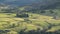 Beautiful golden hour Winter morning landscape view from Latrigg Fell in Lake District across towards Blencathra range