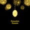 Beautiful Golden lamp , Ramadan Kareem greeting, gold background, vector