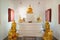Beautiful of golden old Buddha statue in church at Wat Lom Maha