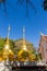 Beautiful golden pagodas at Wat Phra That Doi Tung, Chiang Rai. Wat Phra That Doi Tung comprises of a twin Lanna-style stupas, one