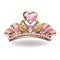 Beautiful golden princess crown with pearls and pink jewels