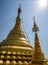 Beautiful golden stupa, chedi and pagoda in buddhist temple in Thailand