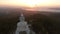 Beautiful Golden Sunrise at Big Buddha. HD Aerial View. Chalong, Phuket, Thailand.