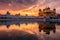 Beautiful golden temple situated in Amritsar, India