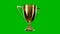 beautiful goldish 1st place prize chalice on chroma key screen , isolated - object 3D rendering