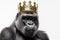 Beautiful Gorillin Gold Crown On White Background. Generative AI
