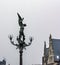 Beautiful gothic lantern with a bronze statue of St Michael