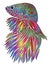 Beautiful gradient colourful betta fish design  illustration for wallpaper background ads clothing or presentation template