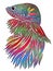 Beautiful gradient colourful betta fish design  illustration for wallpaper background ads clothing or presentation template
