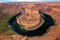 Beautiful grand canyon scene at the horseshoe bend viewpoint, Arizona, USA