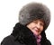 Beautiful grandmother wearing in fur hat