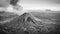 Beautiful grayscale shot of the Kamchatka Peninsula in Russia