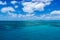 beautiful great barrier reef with white clouds on a sunny day, cairns, australia