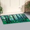 Beautiful green, black and multicolor Outdoor Door mat with trees, birds and Welcome text outside home