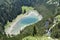 The beautiful green color glacial mountain lake,Jablan jezero at the foot of the Crvena Greda peak,Durmitor mountain