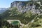 The beautiful green color glacial mountain lake,Jablan jezero at the foot of the Crvena Greda peak,Durmitor mountain