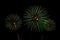 Beautiful green firework display