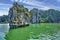 Beautiful green limestone mountains in vietnam asia