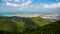 Beautiful green mountains in Hoâ€™omaluhia Botanical Garden in Hawaii