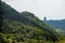 Beautiful green mountains in the  Hoâ€™omaluhia Botanical Garden in Hawaii