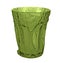Beautiful green sculptured glass vase
