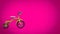 Beautiful green tricycle - pink background