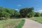 Beautiful green urban park grassy lawn in Irving, Texas, USA