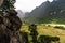 Beautiful greenery rice field from mountain view