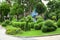 Beautiful grounds with plants and landscape modern garden