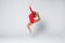 Beautiful gymnastic or dancer woman posing on white isolated background