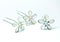 Beautiful hairpins or hair clips on a white background.