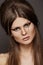 Beautiful hairstyle on chic model, fashion make-up