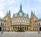 Beautiful Hamburg town hall with Hygieia fountain from courtyard, Germany