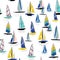 Beautiful Hand drawing colorful wind surf seamless pattern