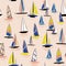 Beautiful Hand drawing colorful wind surf seamless pattern