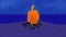 Beautiful hand drawn animation of orange fire loop on night sea shore. 2d animated cartoon of campfire on sandy beach