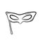 Beautiful hand drawn fashion mask icon. Hand drawn black sketch.