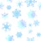 Beautiful hand drawn snowflakes in a seamless pattern on white background. Winter december design for wallpaper. Endless