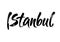 Beautiful hand written text typography design of europe european city istanbul name logo suitable for tourism or visit