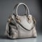 Beautiful handbag women gray,Handbag isolated over white background,AI generated