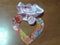 Beautiful handmade origami heart, fayette, pink bow,