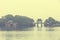 The beautiful hangzhou west lake scenery in a misty morning